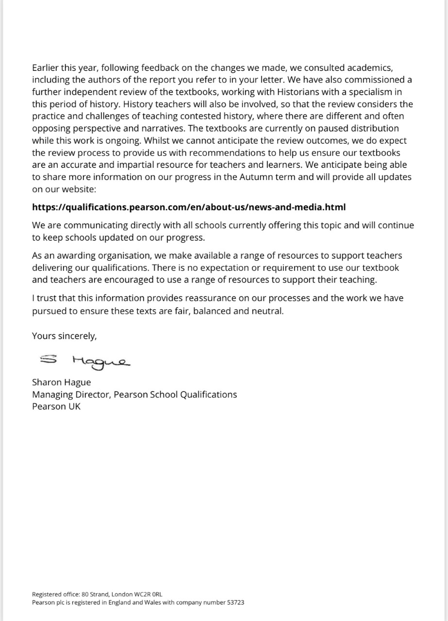 Pearson response David Jones Palestine 